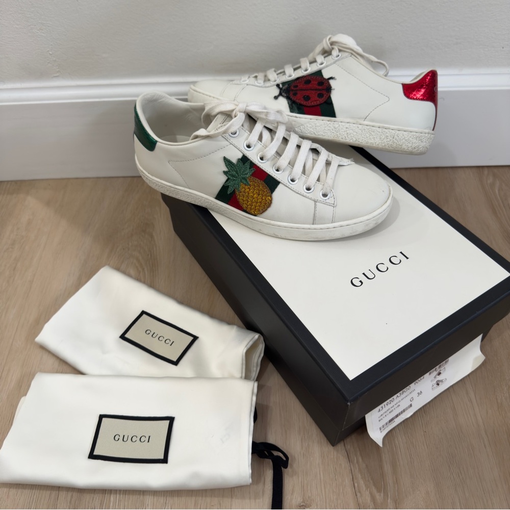 Gucci Ace Pineapple and Ladybug Sneakers